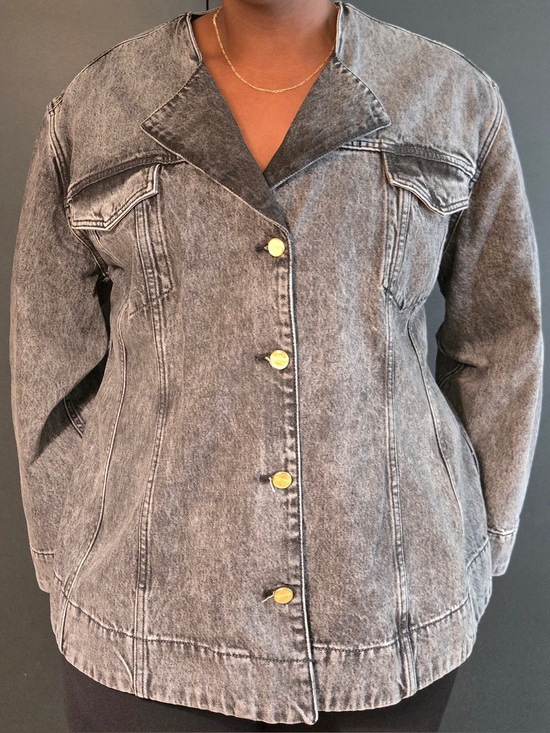 Ganni Jackets & Blazers - ganni | snow washed denim fitted blazer | hourglass | jean |  size: us 22